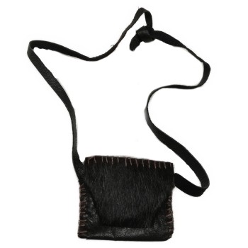 Hirtentasche - Vorratstasche aus schwarzem Leder